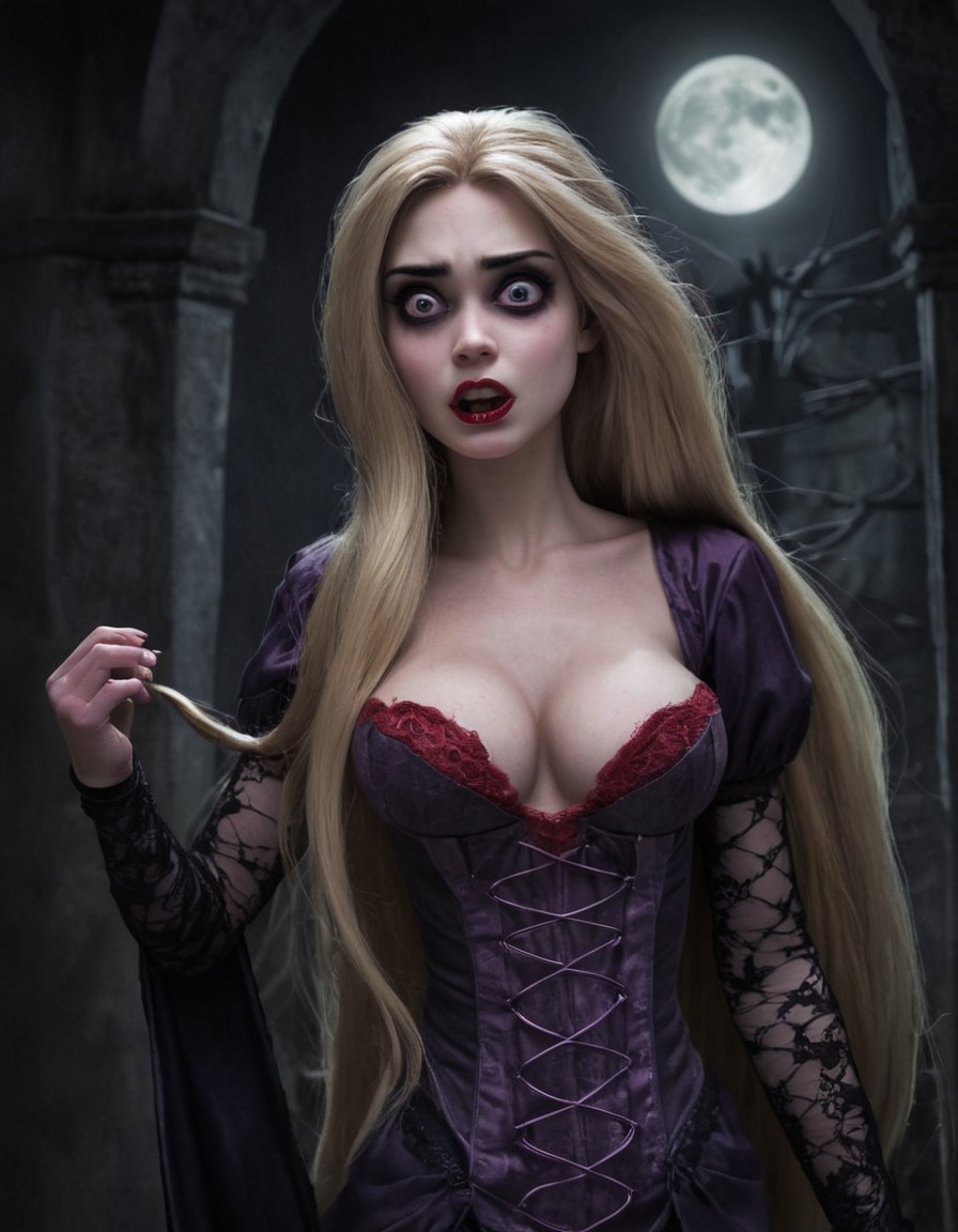 vampire, rapunzel (tangled), disney, fairytale, gothic, fantasy