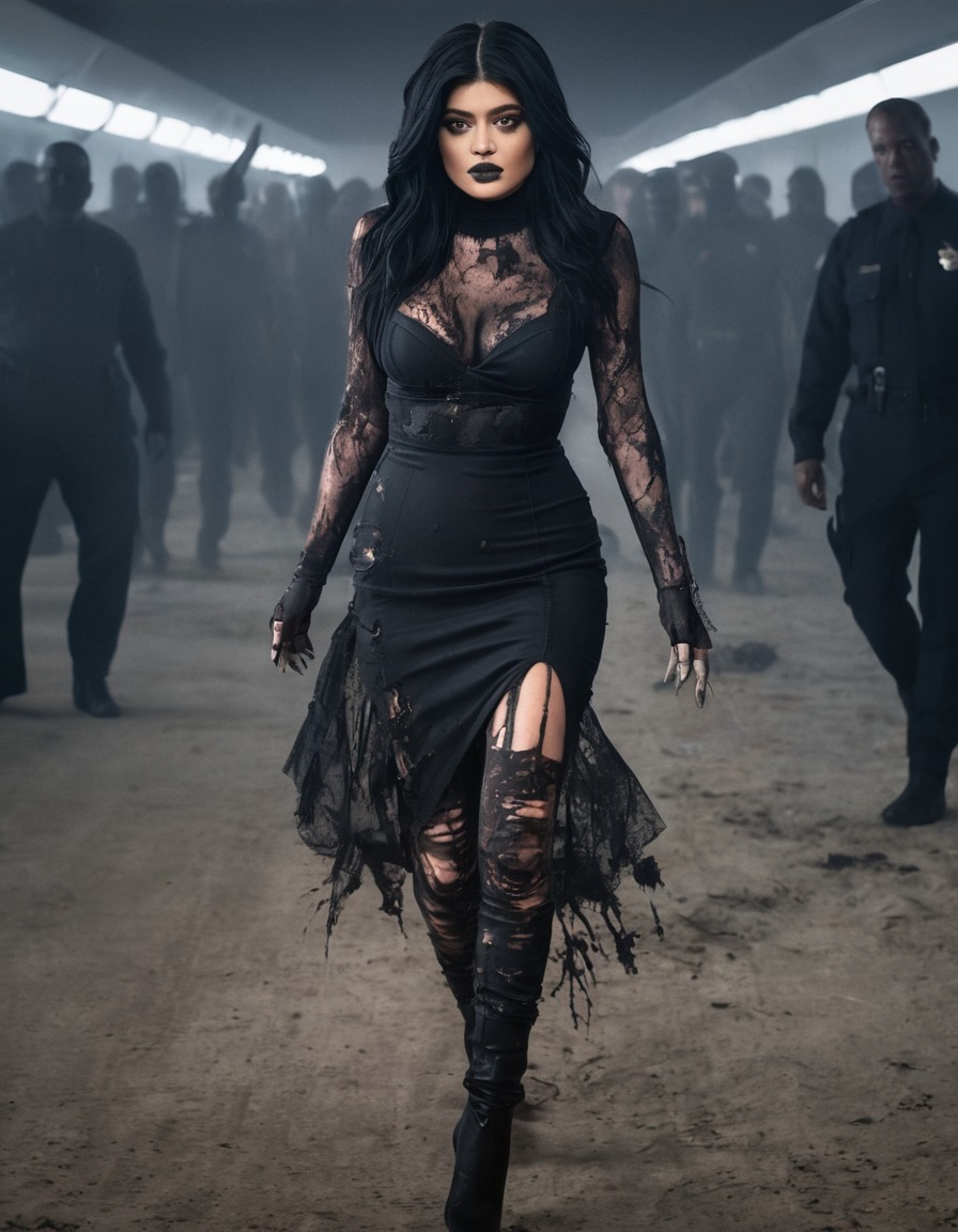 kylie jenner, zombie, runway, glamorous, fashion, celebrity, celebrities