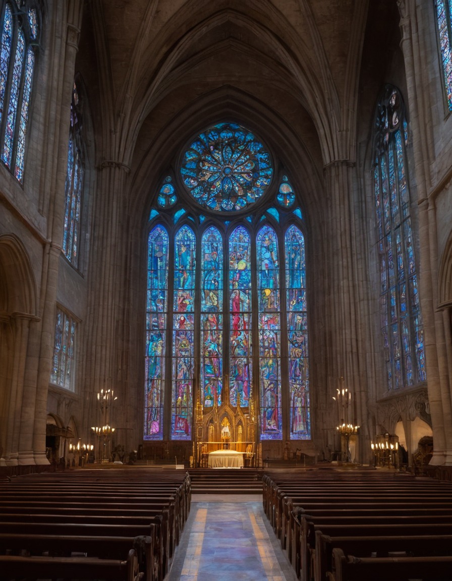 stained glass, cathedral, design, intricate, historic