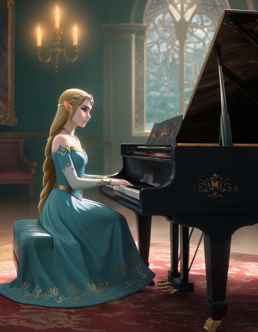 fantasy, princess, music, piano, contemplative, games, girls from games