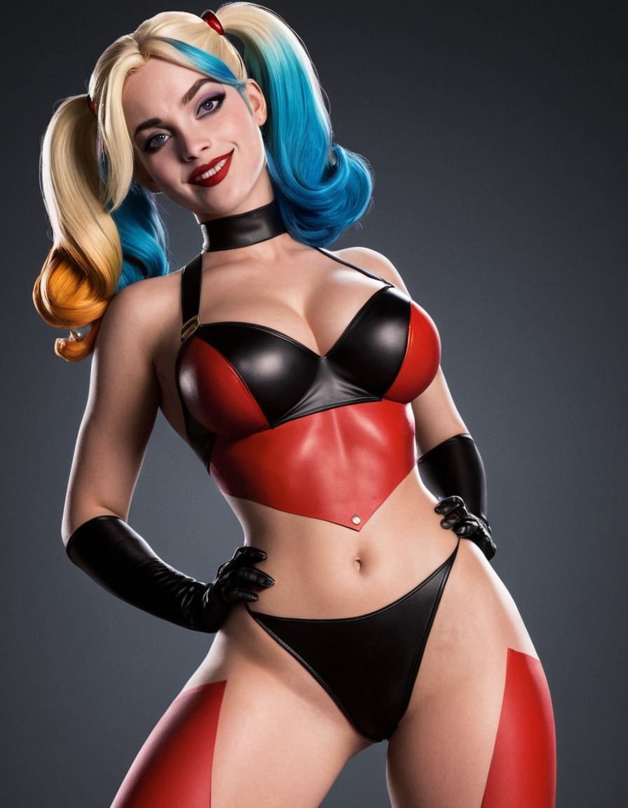 harley quinn, dc comics, superhero, bold, alluring, sexy, painted