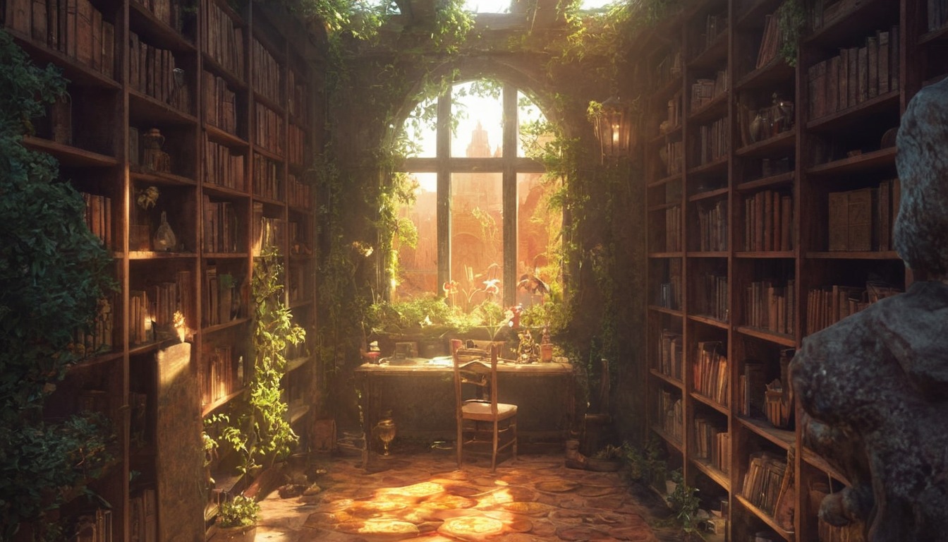 architecture, digitalart, anime, wallpaper, books, plants, photography, magic, digitalpainting, adoptable, artforsale, conceptart, fantasy, fantasyart, vines, adoptableoc, adoptablesopen, dailychallenge, aiadoptable, midjourney, midjourneyart, midjourneyartwork