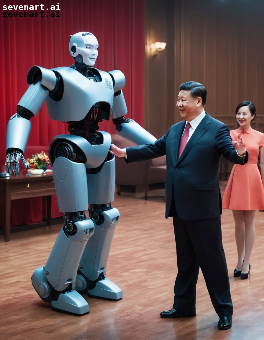 xi jinping, dance-off, robot, competition, technology, china