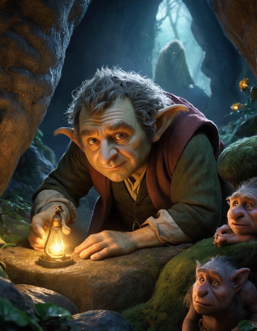 bilbo baggins, trolls, the hobbit, fantasy, sneaking, adventure, books