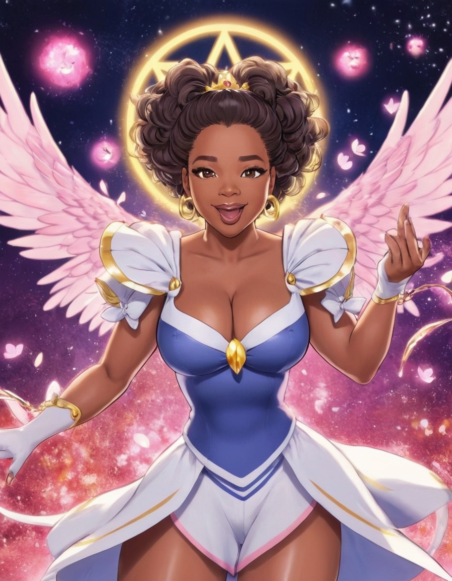 oprah winfrey, magical girl, anime, fantasy