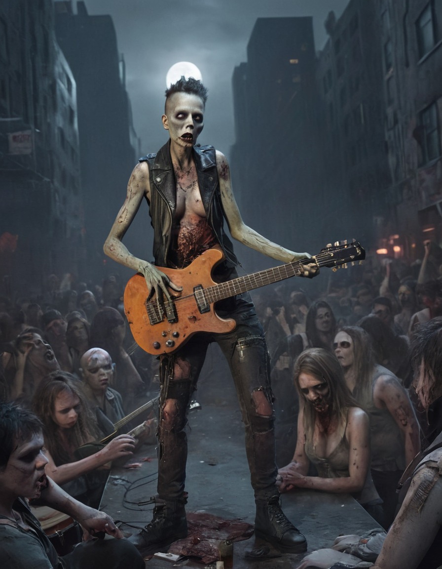 zombie, musician, concert, post-apocalyptic, city