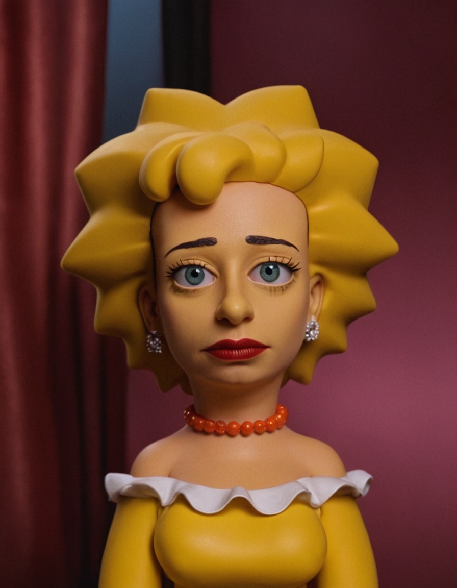 lisa simpson, the simpsons, character, animated series, beautiful woman, realistic, redhead