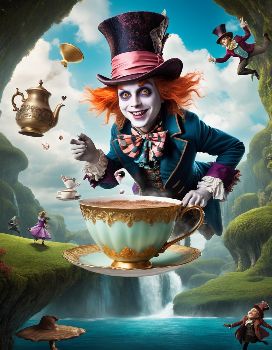 alice, mad hatter, wonderland, fantasy, whimsical, tea party, adventure, books