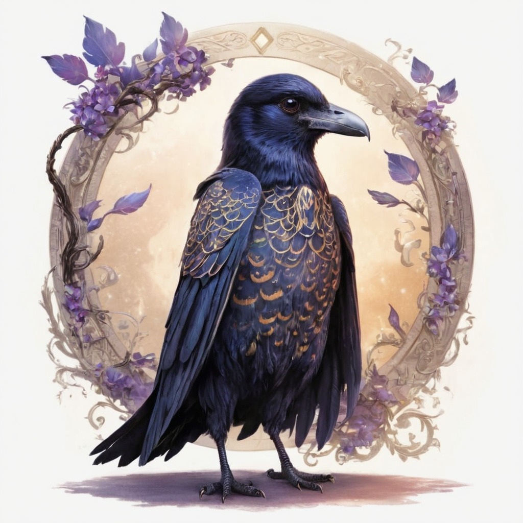 digitalart, raven, ravens, aiart, tengrai, printqualityart