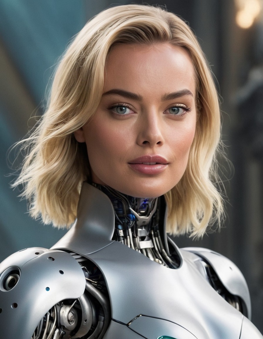 robot, artificial intelligence, android, science fiction, actress, margot robbie, ai