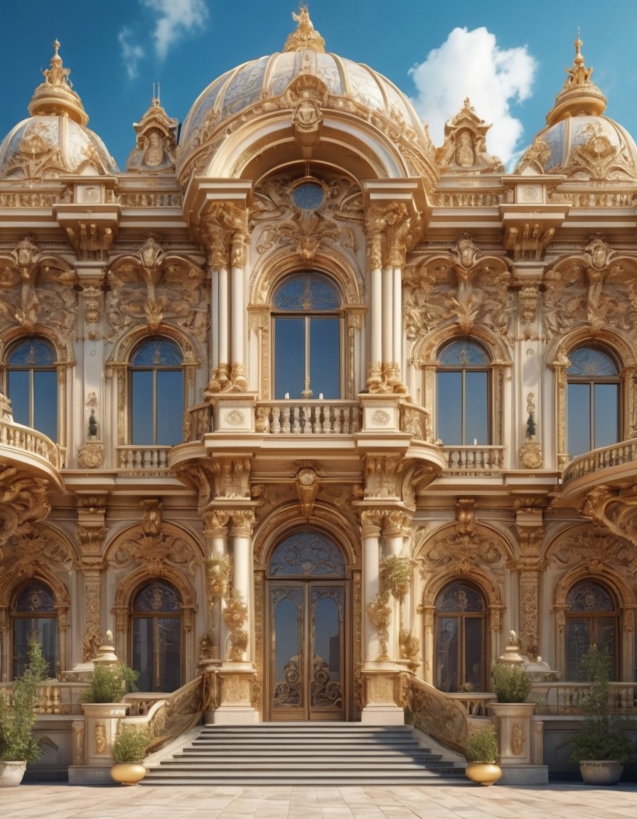 architecture, baroque style, ornate, intricate details