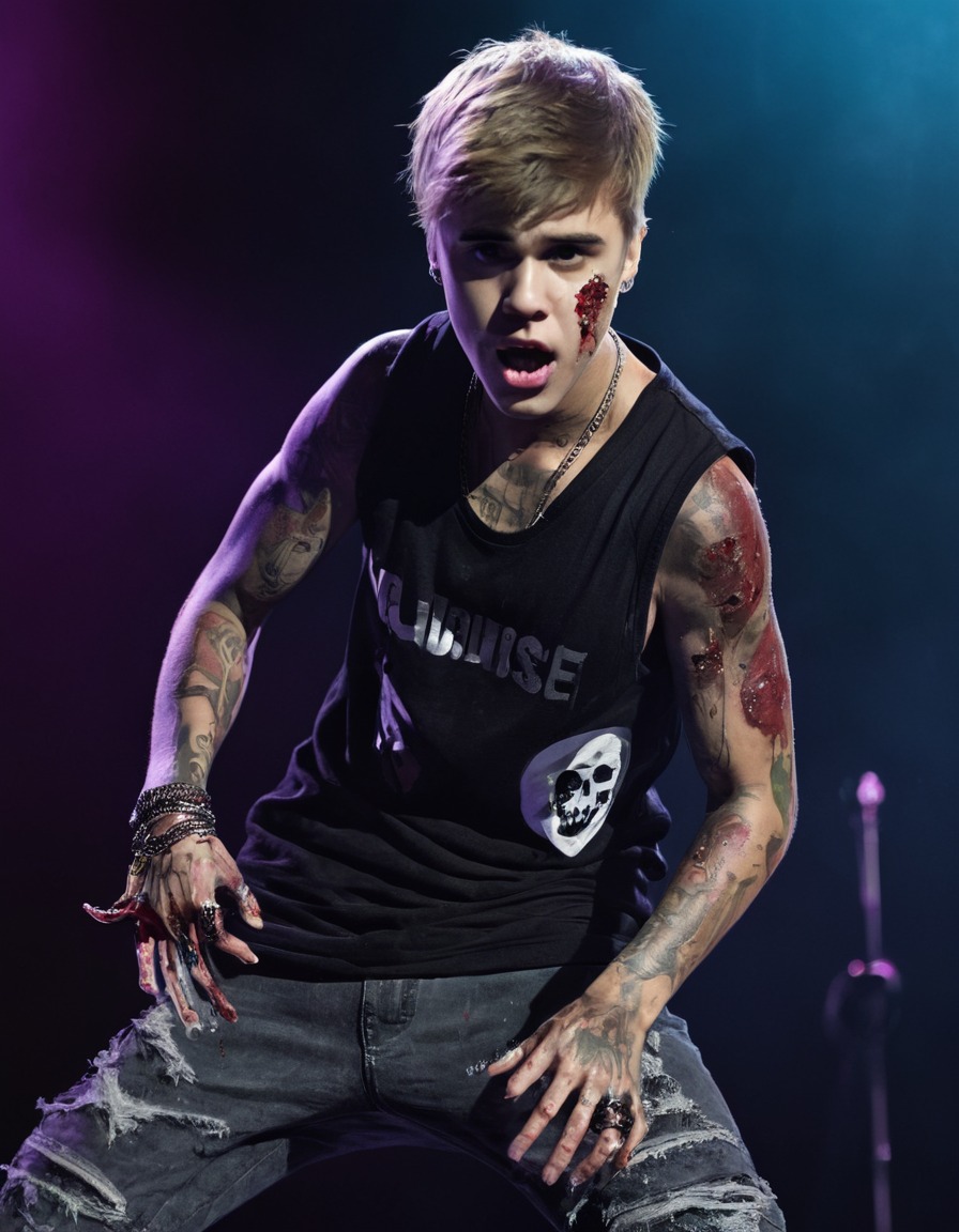 justin bieber, zombie, concert, rockstar, performance, celebrities