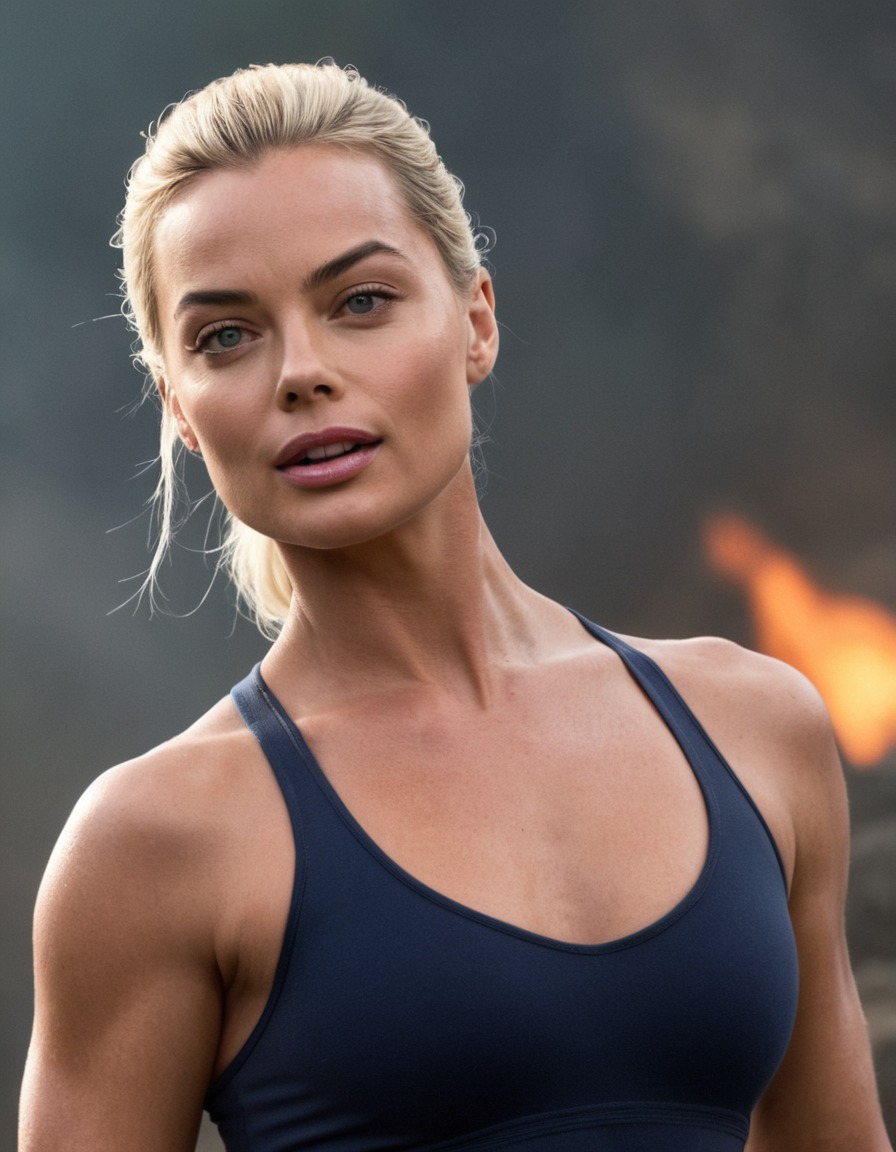 margot robbie, muscular, fitness, action, actress, film, hollywood