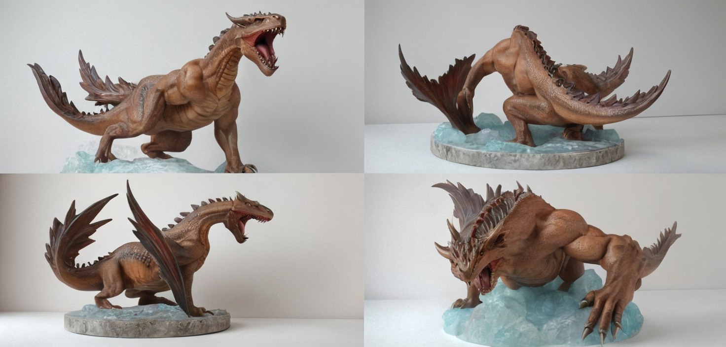 dragon, creature, sculpture, monsterhunter, claysculpture, videogame, wyvern