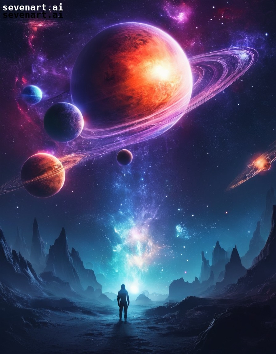 galaxy, space, planets, stars, dreamscape