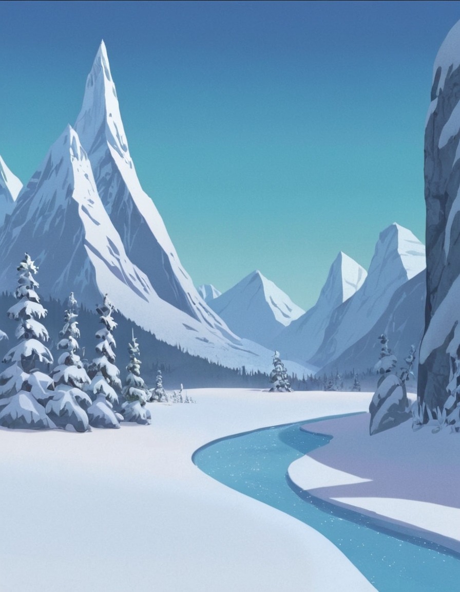 frozen (2013), animation, disney, elsa, anna, olaf, painted scene