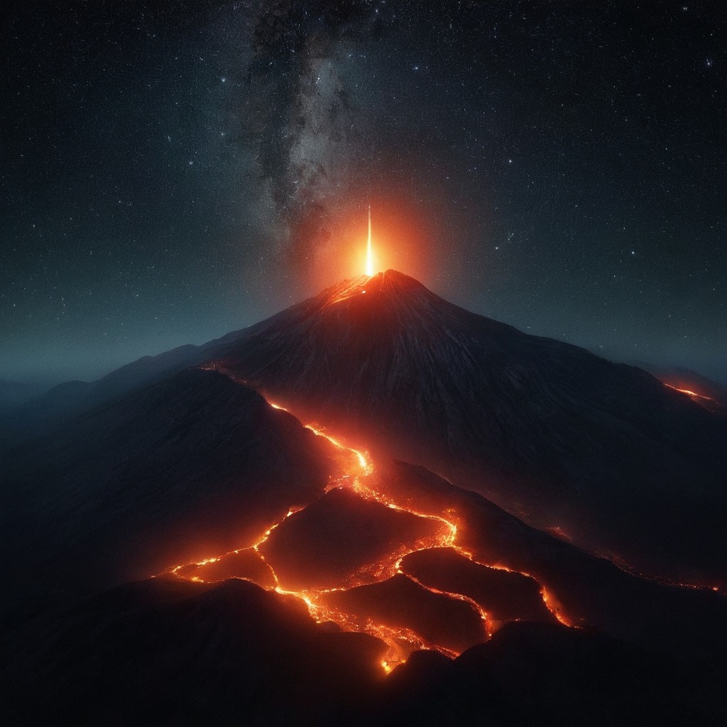 digitalart, conceptart, drama, photography, beauty, fantasyart, wallpaper, ancient, fog, blacksky, darksky, dramaticsky, epic, eruption, lavaflow, naturalphenomenon, nightsky, sky, space, volcano, moltenlava, volcaniclandscape, natureatnight, dailychallenge, naturepower, fieryglow, mountainvolcano, volcanoatnight