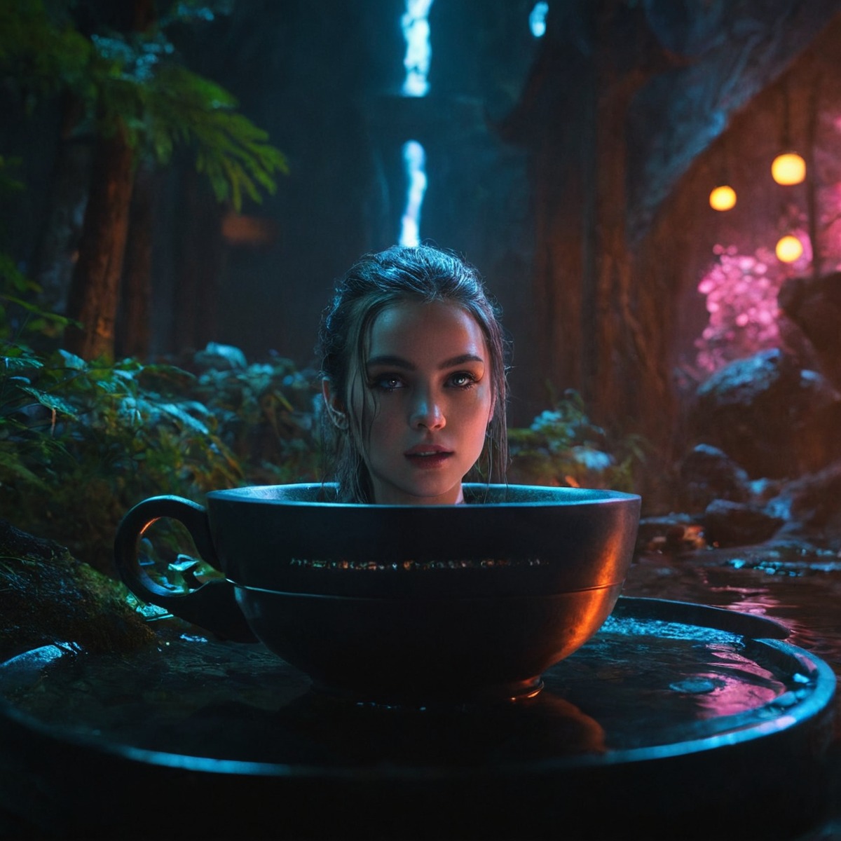 beauty, coffee, cup, model, surreal, tea