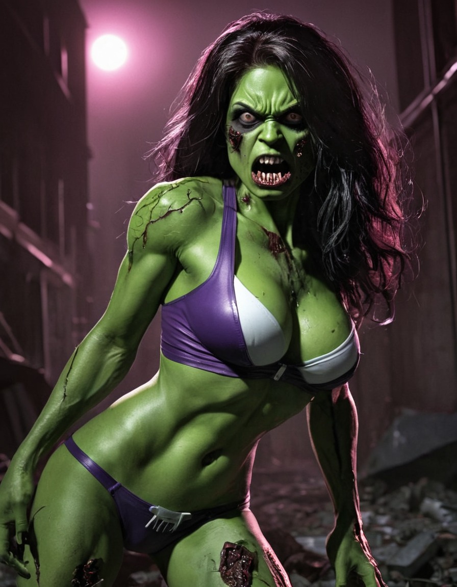 zombie, she-hulk, marvel, horror, undead, comic character