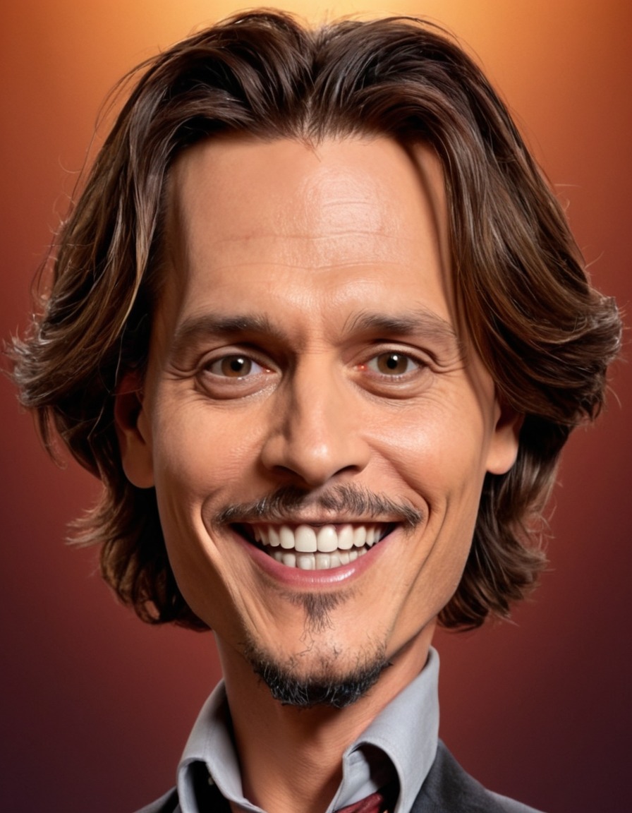 johnny depp, actor, celebrity, caricature, smile, big head