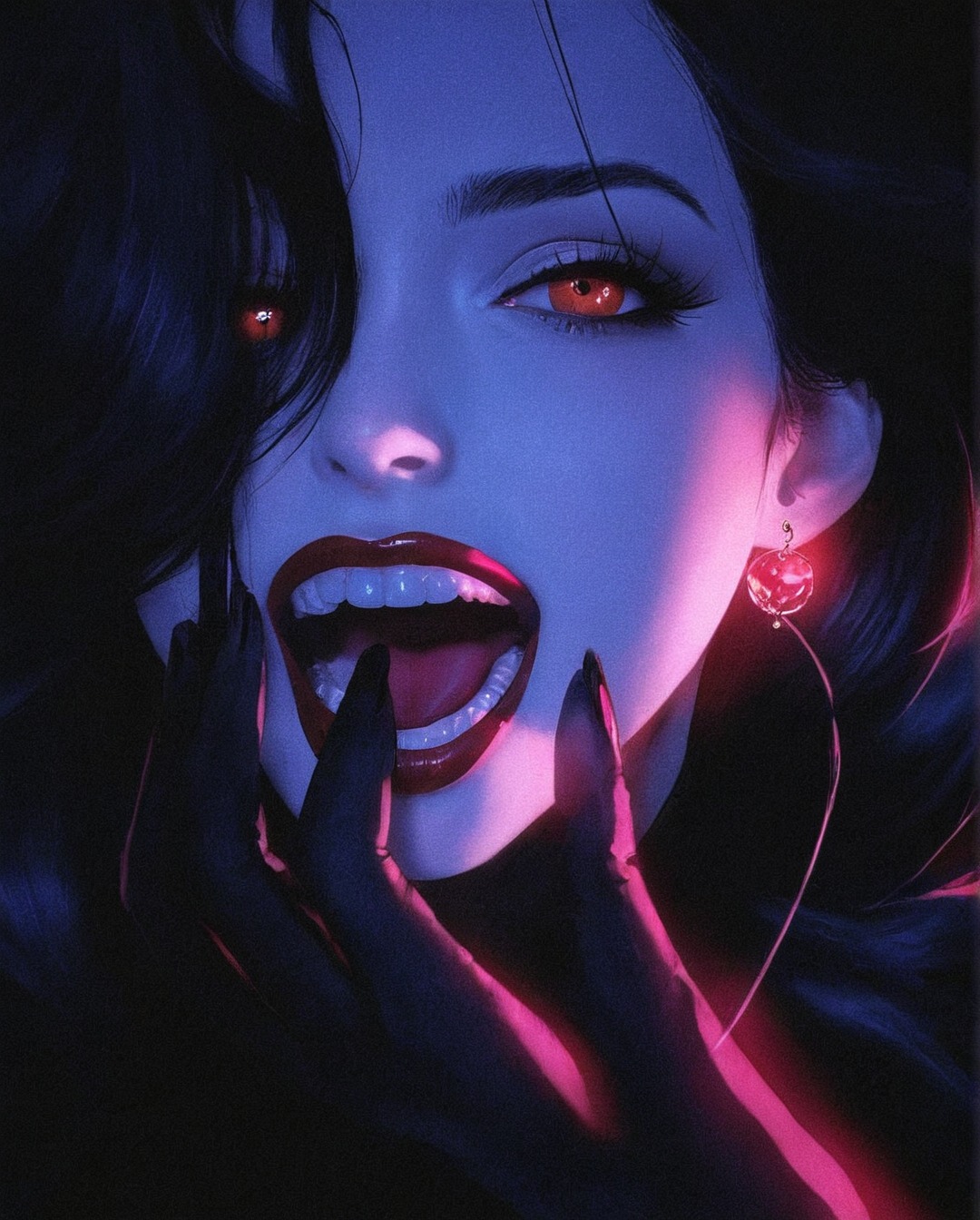 fullmetal alchemist, lust, art, purple, anime, sexy, pink, neon, aesthetic