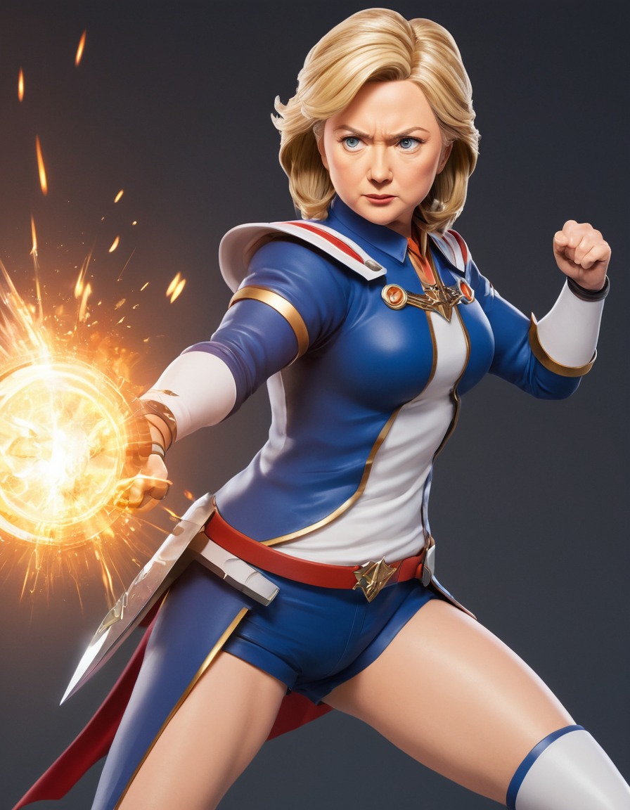 hillary clinton, anime, warrior, justice, politics