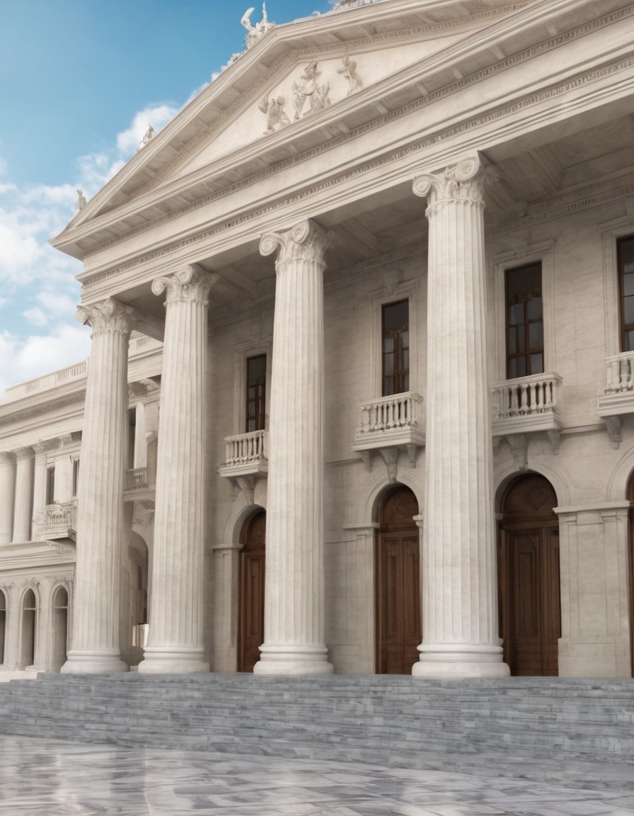 neoclassical architecture, government building, marble columns, landmark