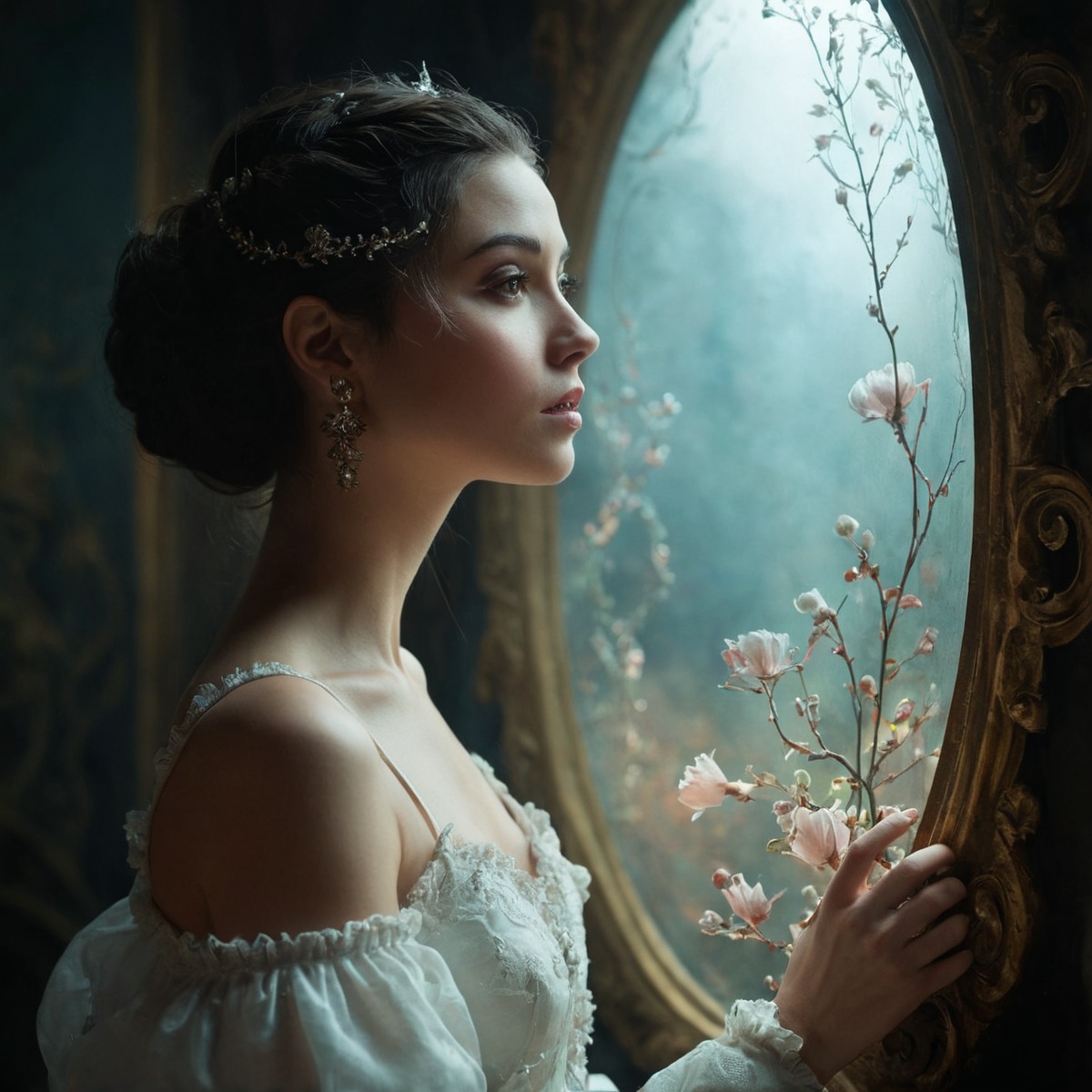 photography, portrait, beauty, digitalart, fairytale, magic, fantasyart, glamour, dress, reflection, portraitphotography