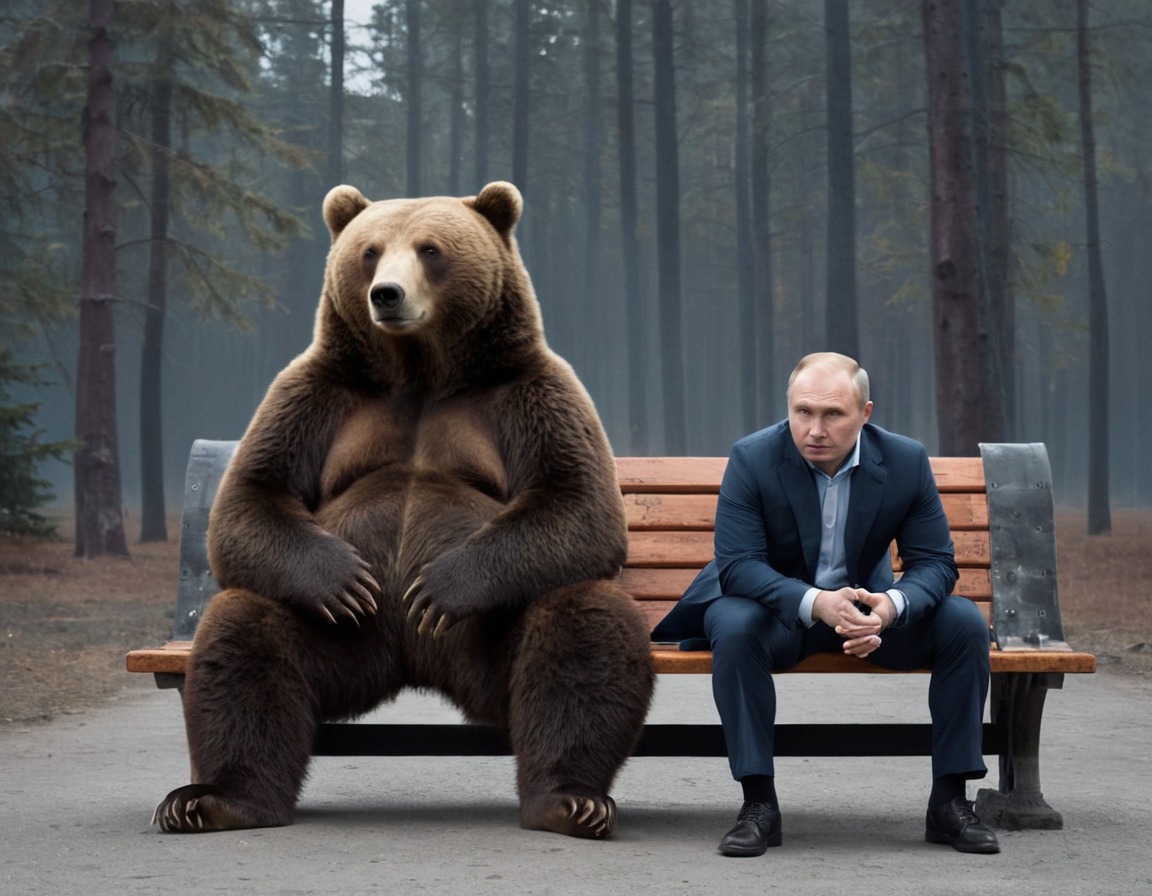 russia, man, bear, bench, government, russians