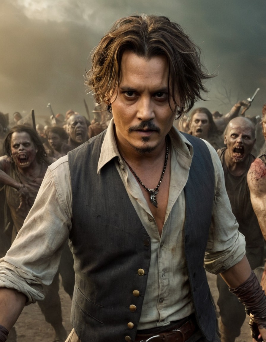 johnny depp, zombie, fight, celebrity, horror, actor