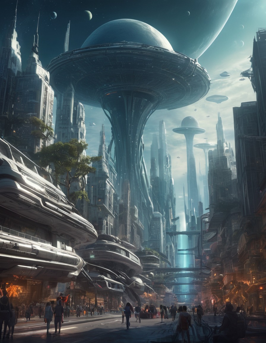 alien, cityscape, futuristic, intergalactic, fantasy, extraterrestrial, aliens