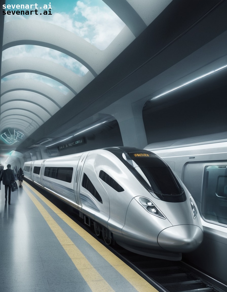 futuristic, subway, high-speed trains, transportation, modern, modern city, city