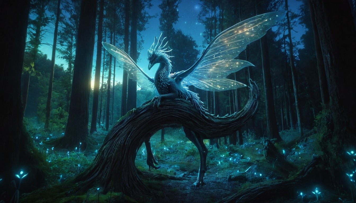 digitalart, magic, fantasyart, dragon, forest, spirit, mythical, creature, characterdesign, digitalpainting, fantasycharacter, wallpaper