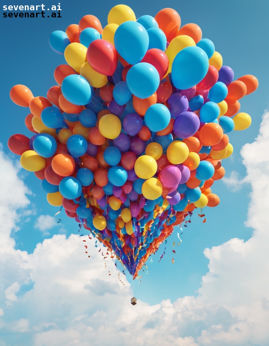 balloons, sky, colorful, formation, celebration, army