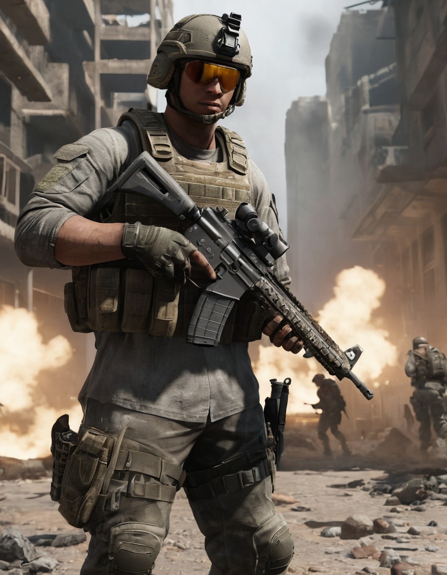 soldier, warfare, urban, military, video game, computer games