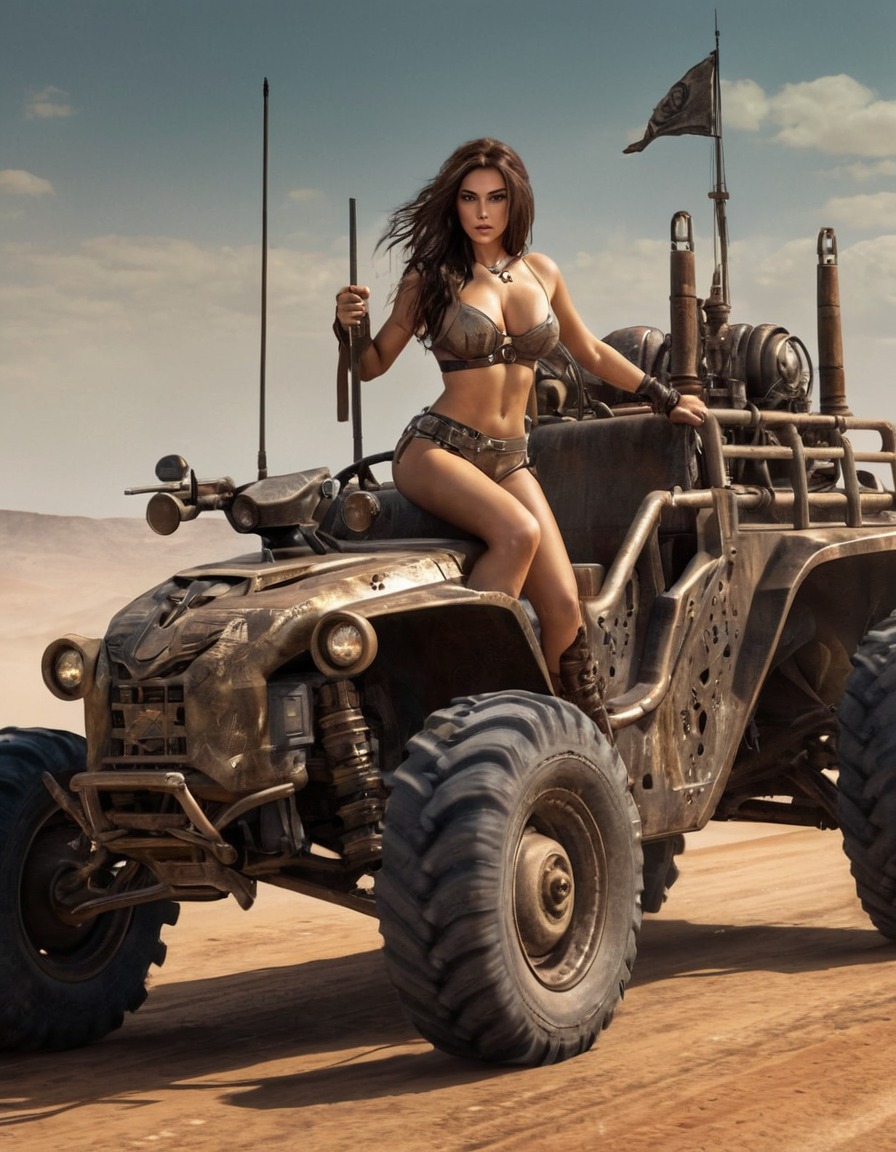 warrior, post-apocalyptic, vehicle, dystopian, furiosa, mad max