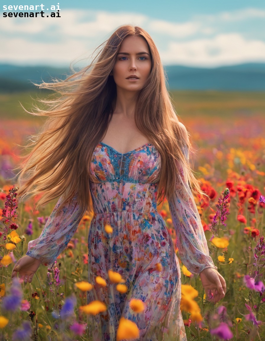 beauty, nature, wildflowers, seductive, feminine, woman