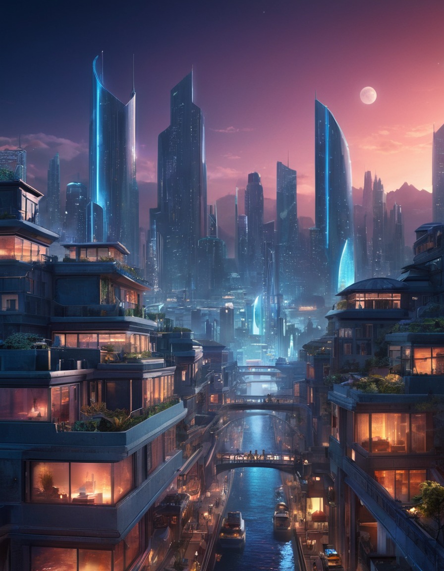 futuristic, cityscape, exploration, april ryan, night, science fiction, games, girls from games