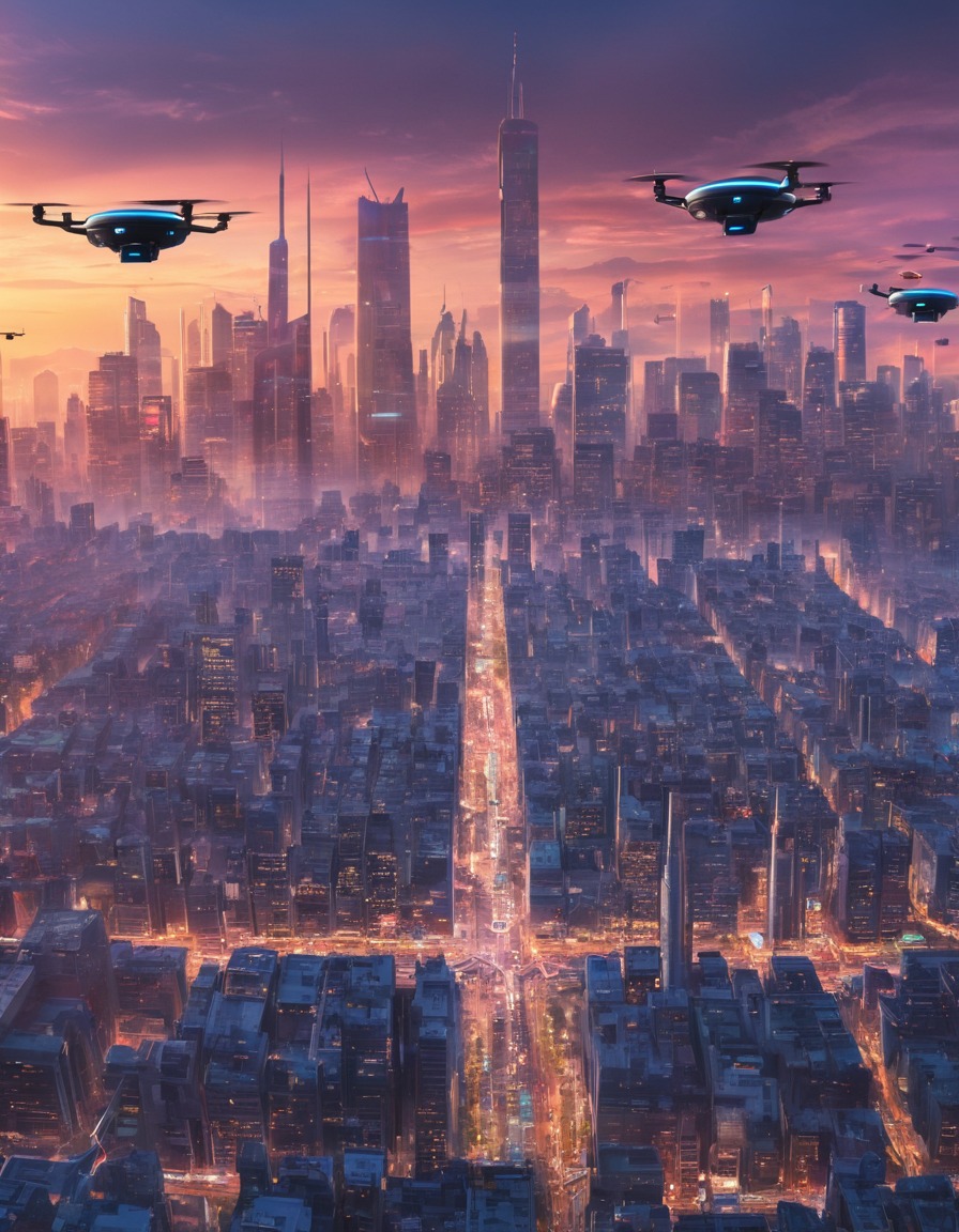 technology, futuristic, cityscape, skyline, urban