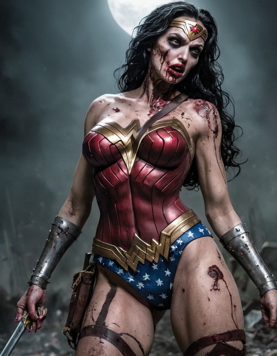 zombie, wonder woman (dc comics), comics, superhero, undead, horror