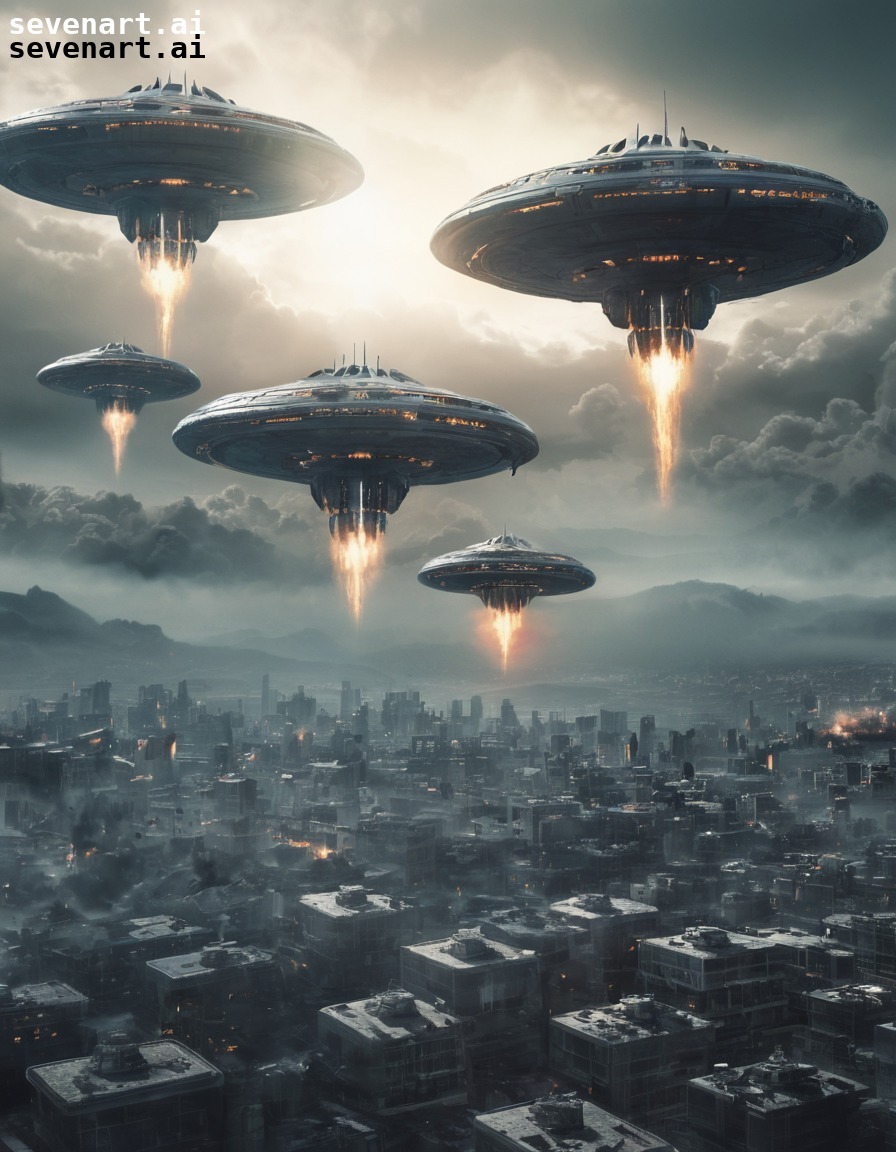 sci-fi, invasion, outer space, cityscape, warfare, aliens, three body problem, trisolaran