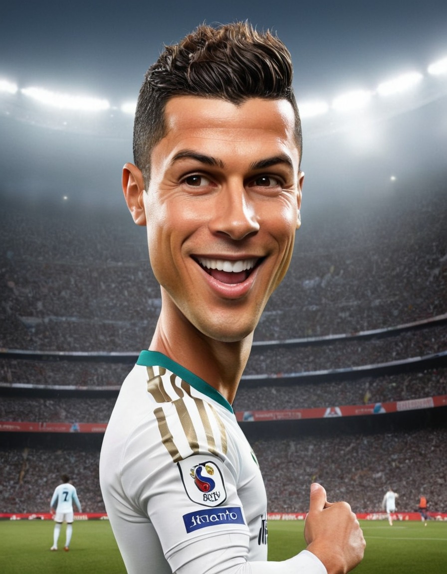 cristiano ronaldo, caricature, funny, humor, sports, football, entertainment