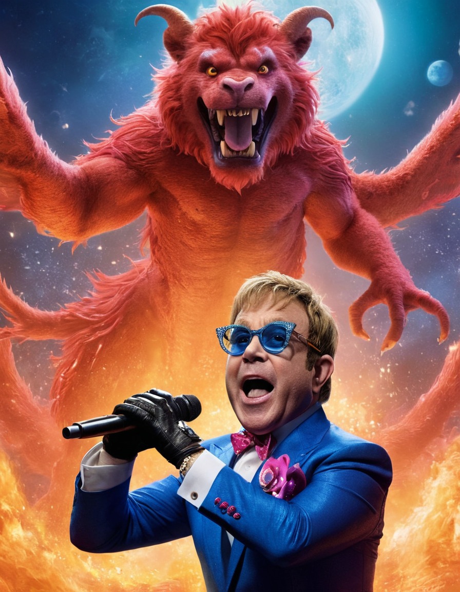 elton john, celebrity, musician, monster, fight, entertainment