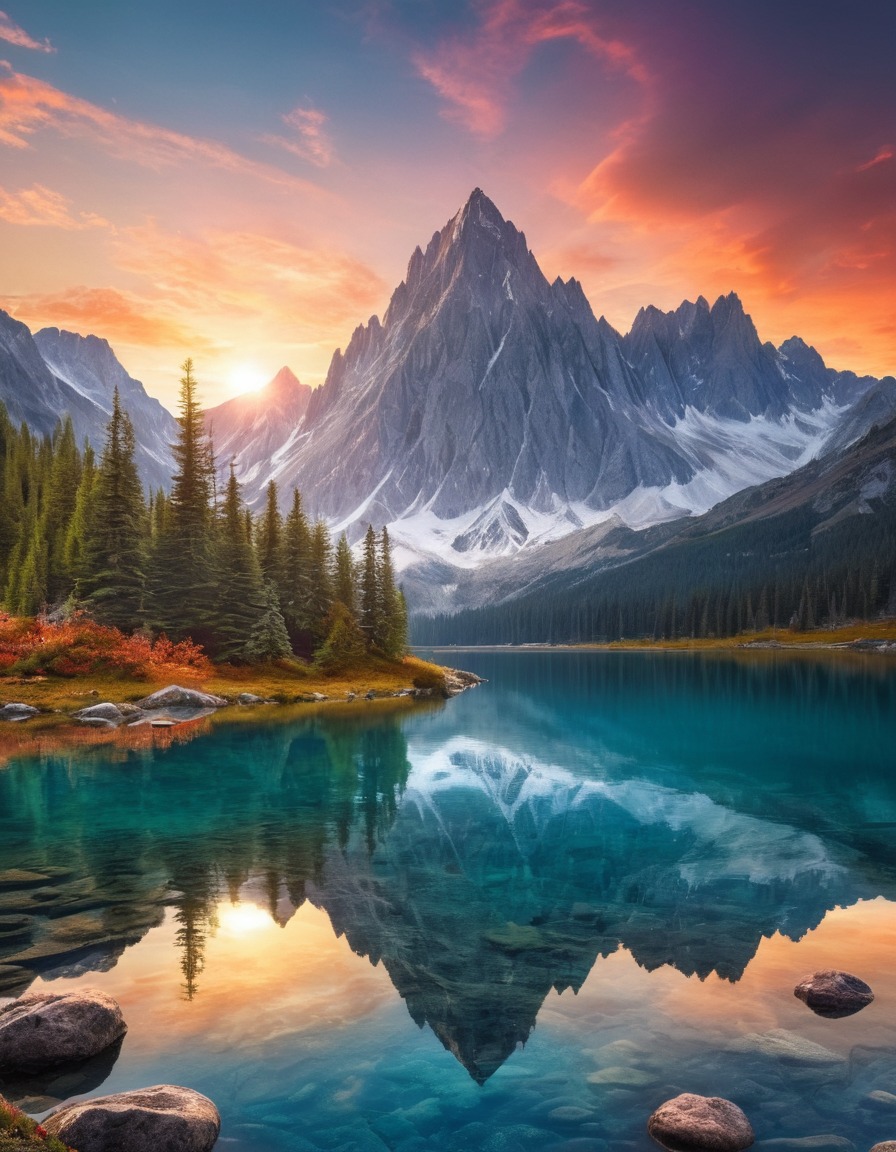 nature, landscape, mountain, lake, reflection