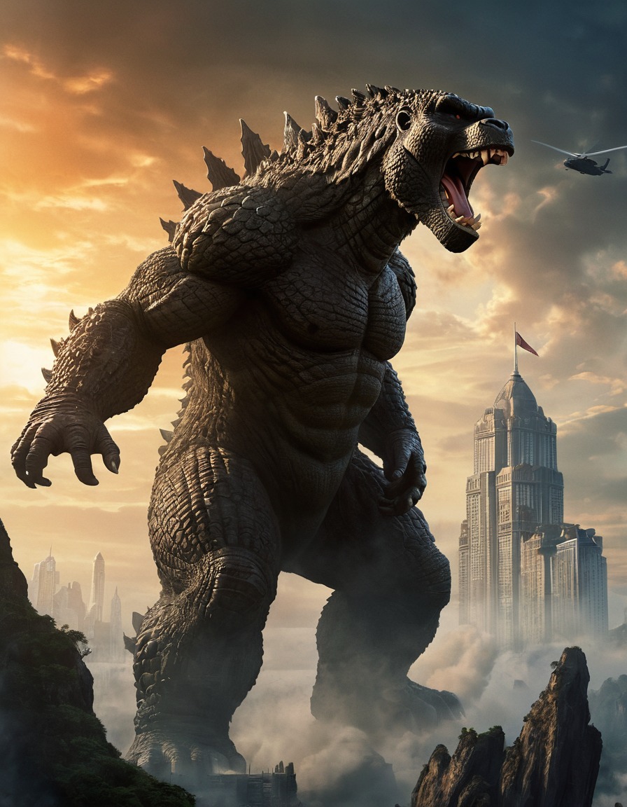 godzilla, king kong, monster, dominance, battle, kong