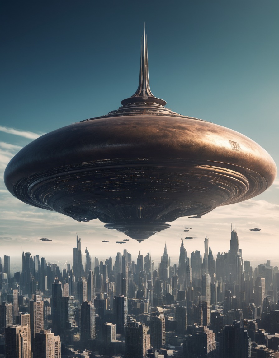 alien invasion, science fiction, cityscape, mothership, shadows, aliens, three body problem, trisolaran