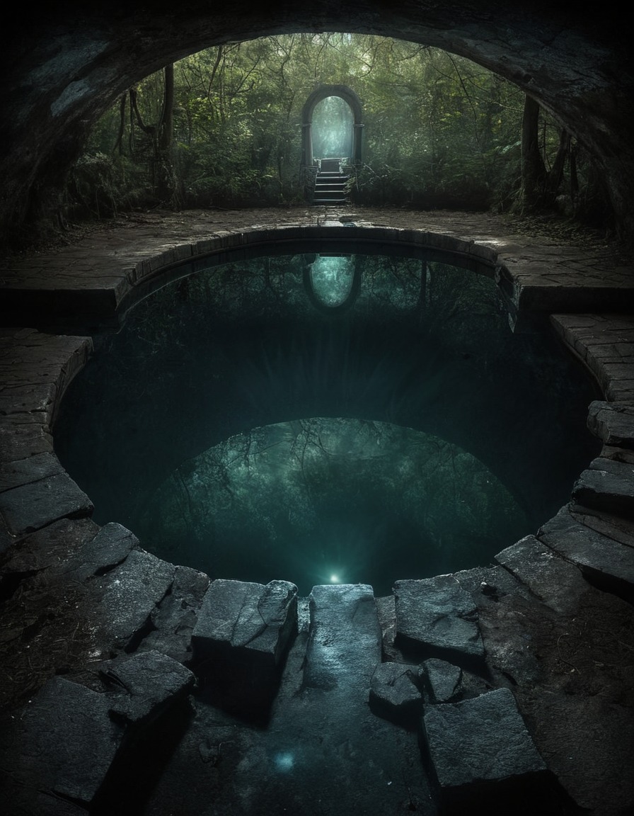 mystical, mirroring pool, hidden truths, enchanted, divination, prophecy