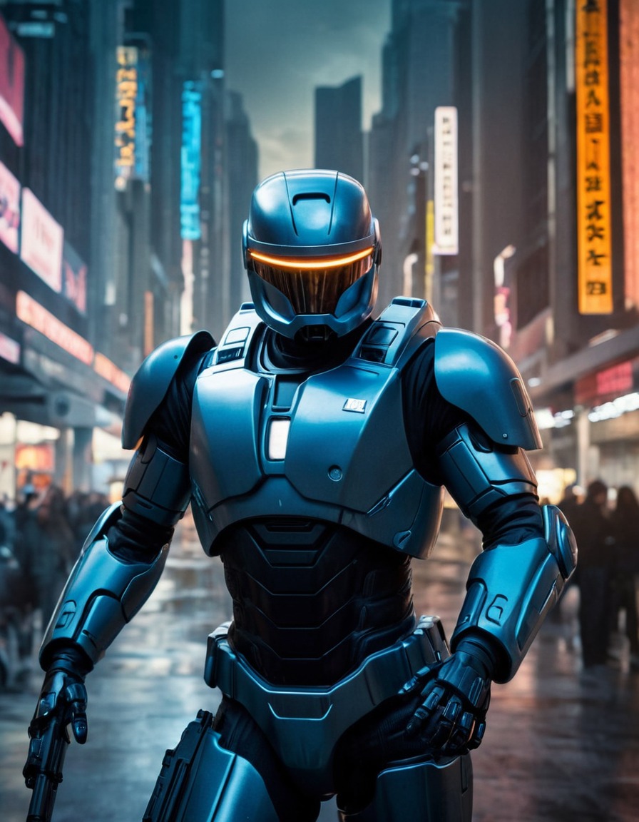 robocop, futuristic, city, technology, law enforcement, robots, games, movies