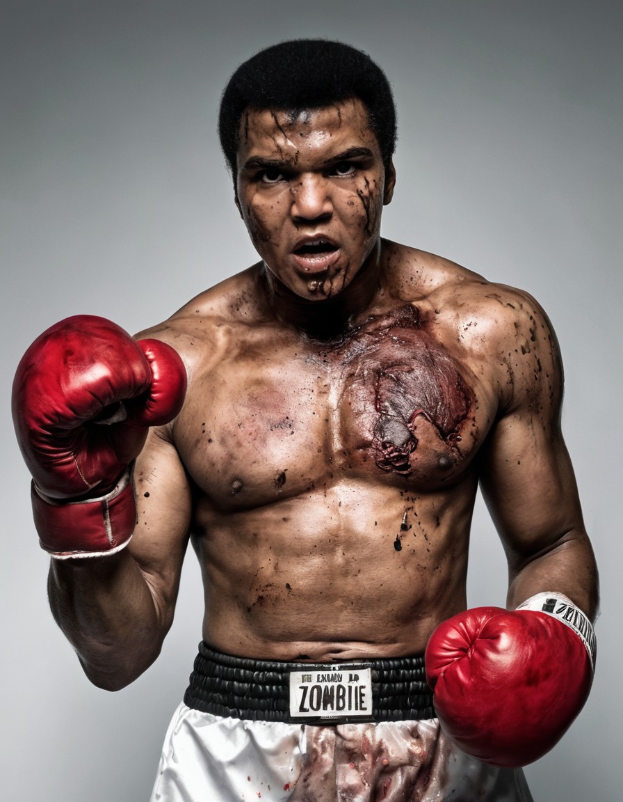 muhammad ali, zombie, fighter, boxing, decay, undead