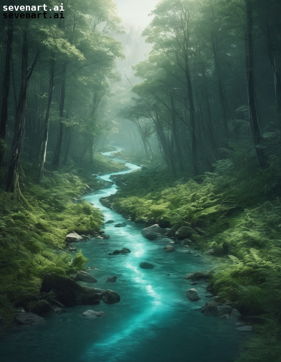 nature, stream, forest, serenity, landscape